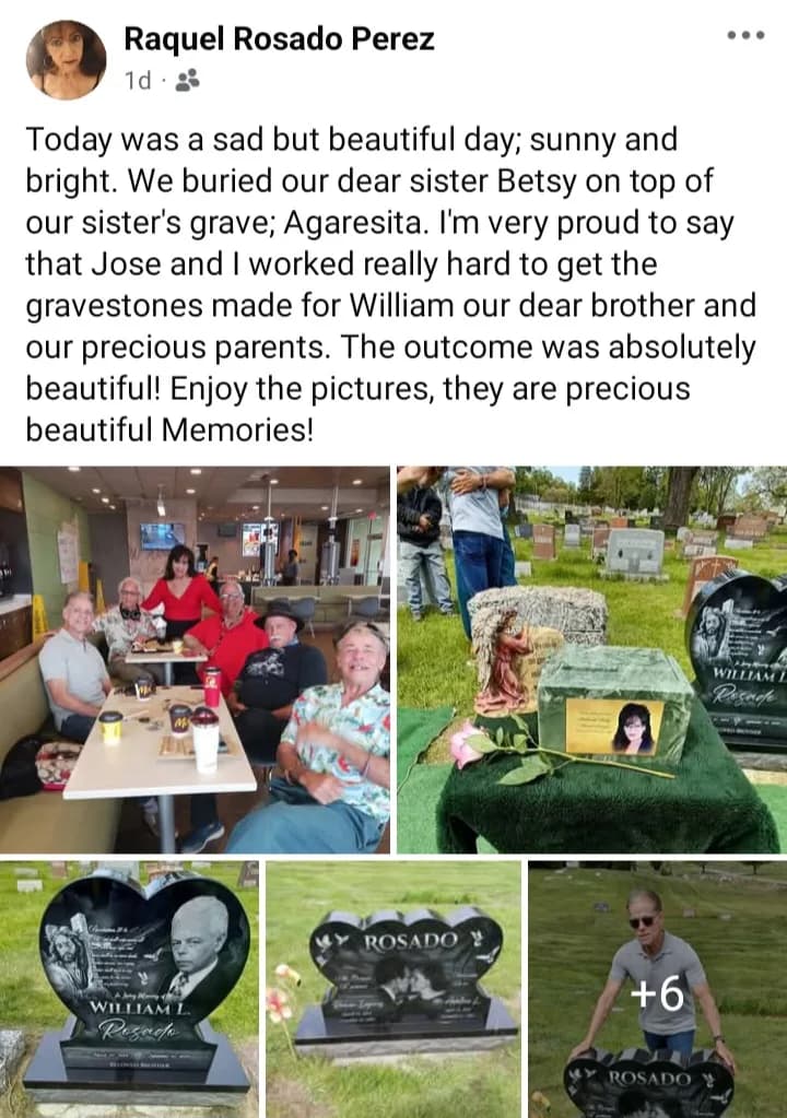 Raquel Rosado Perez's post about her family's Citizen Memorials headstones