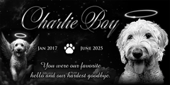 Pet Headstone Black Granite Memorial Flat Grave Marker
