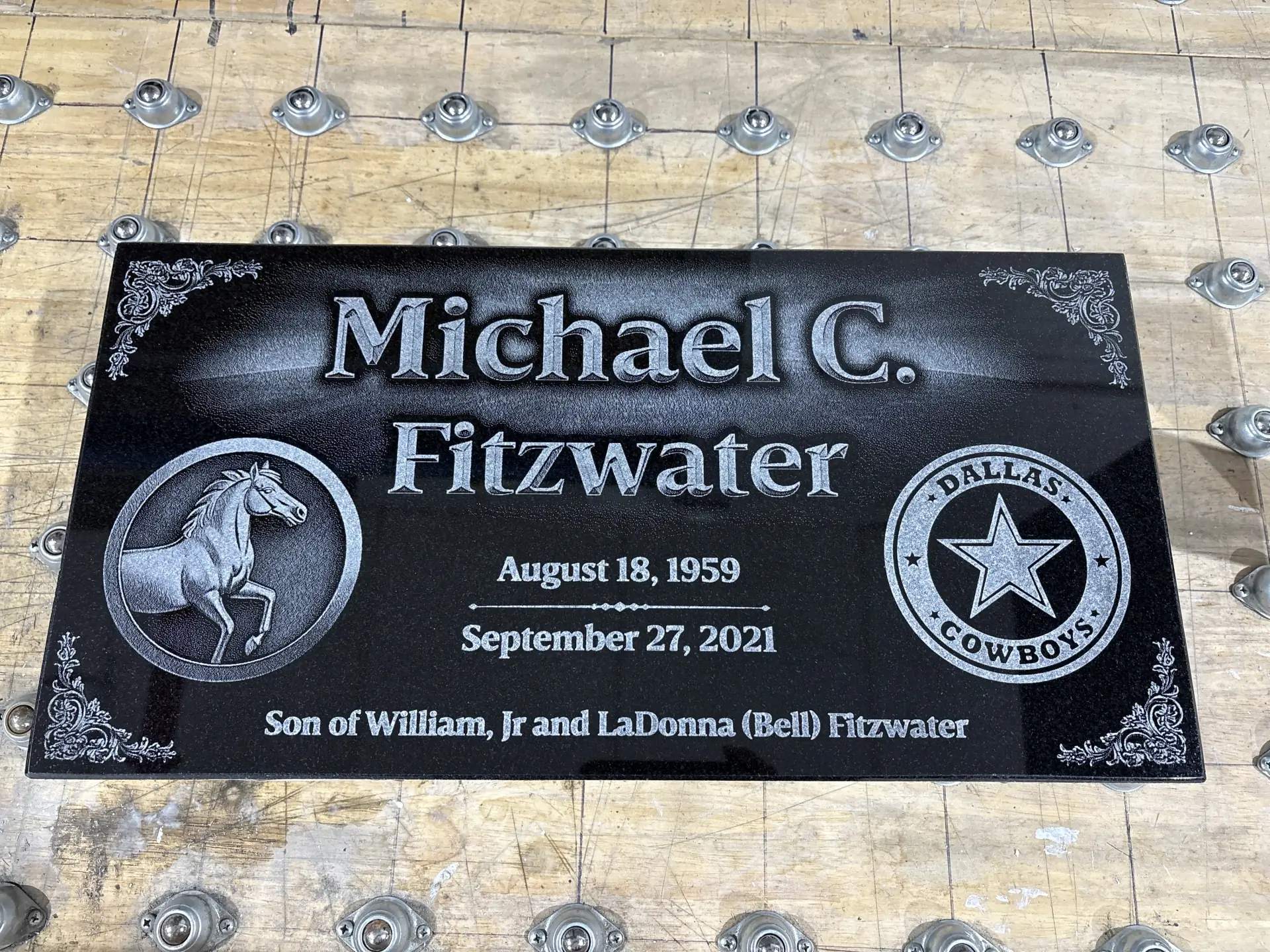 Dog Headstone Black Flat Granite Memorial Grave Marker