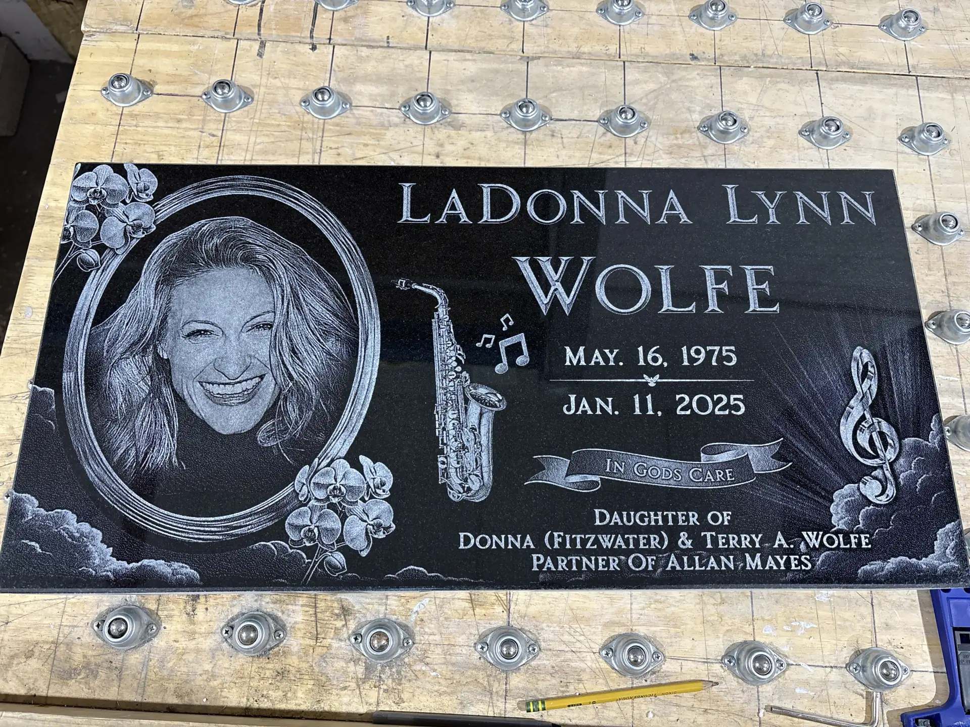 Infant Headstone Black Granite Flat Memorial Grave Marker