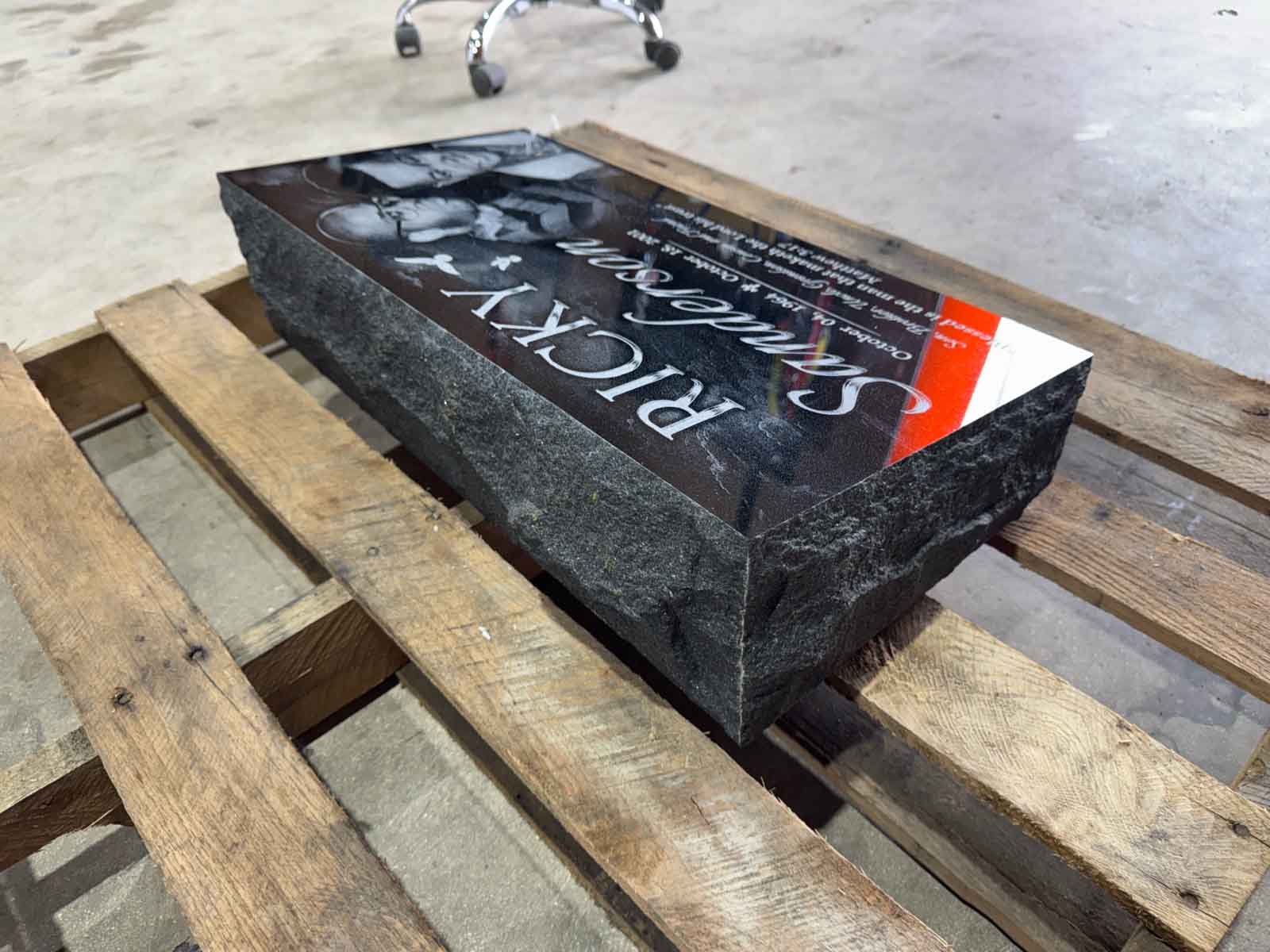 Dog Headstone Black Granite Bevel Memorial Grave Marker