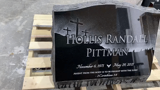 Dog Headstone Black Granite Slant Memorial Grave Marker