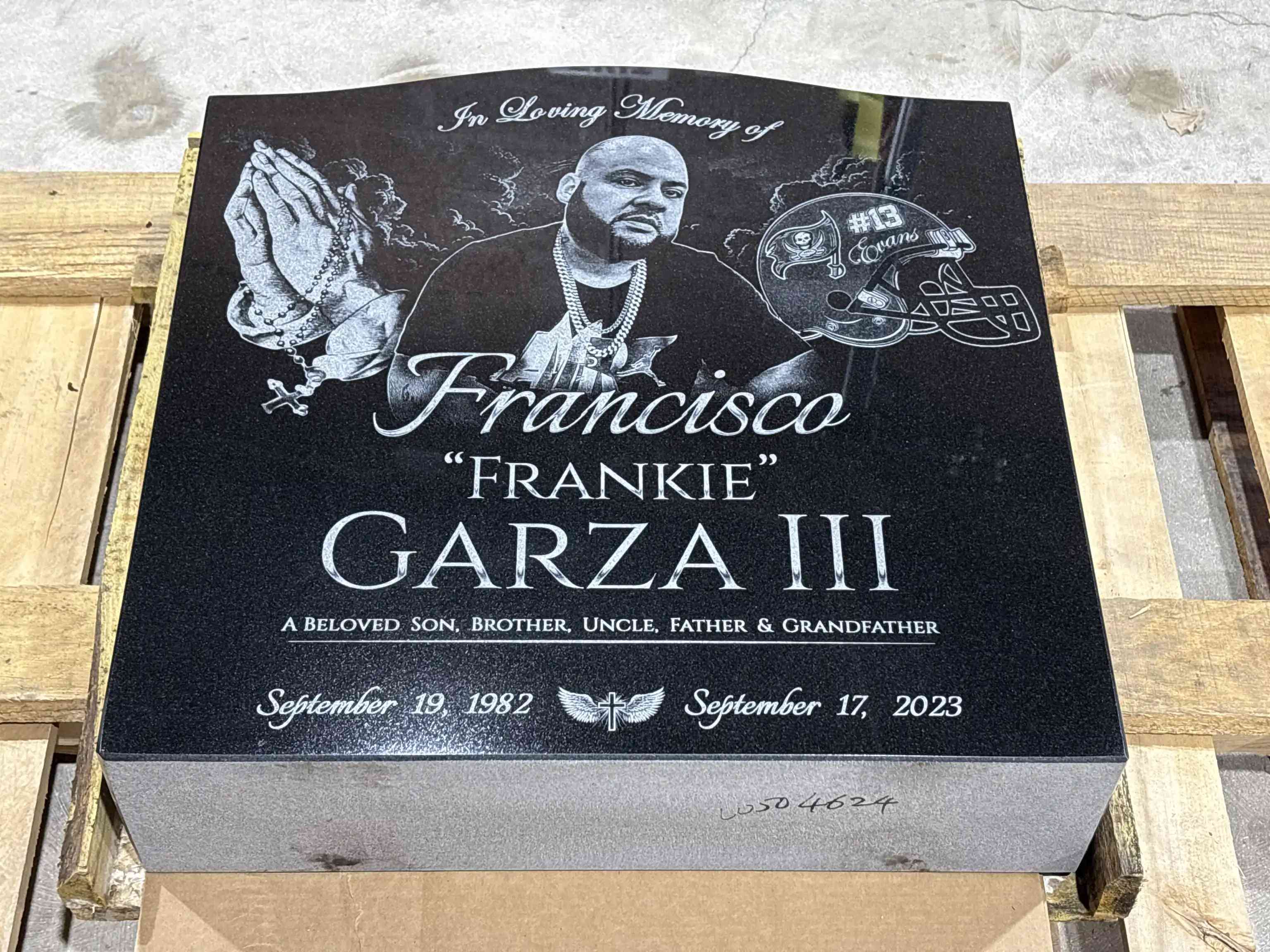 Cross Headstone Black Granite Upright Grave Monument