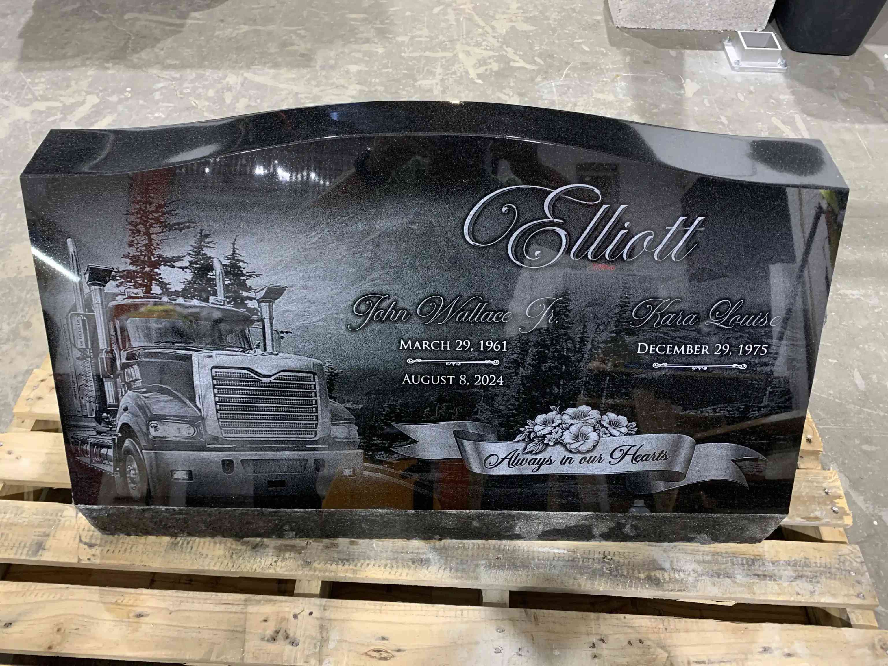 Slant Headstone Companion Black Granite