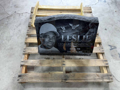 Dog Headstone Black Granite Slant Memorial Grave Marker