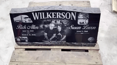 Slant Headstone Companion Black Granite