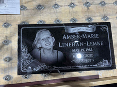 Military Headstone Black Granite Flat Memorial Grave Marker