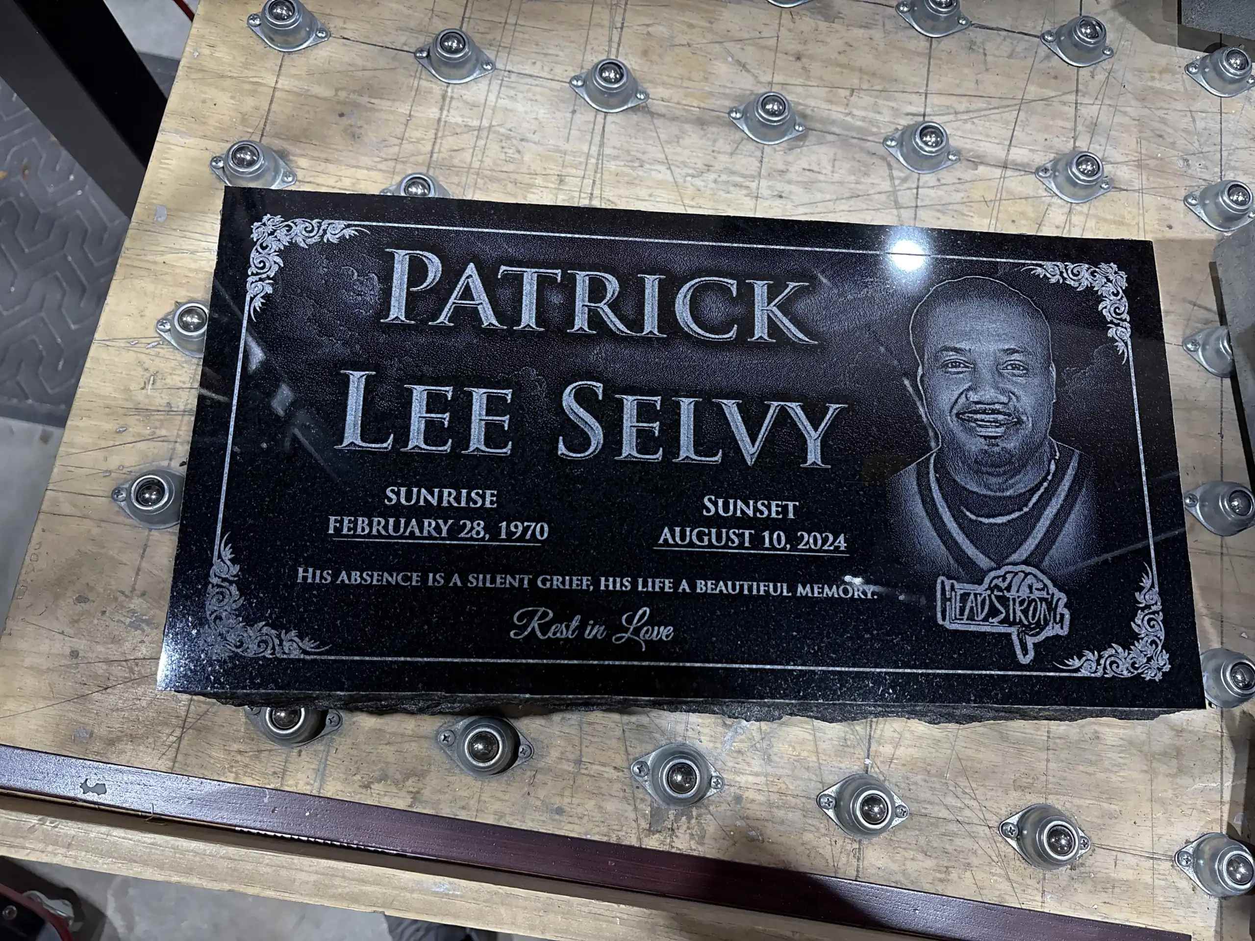 Cat Headstone Black Granite Flat Memorial Grave Marker